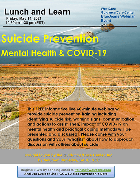 Photo of flyer on suicide prevention