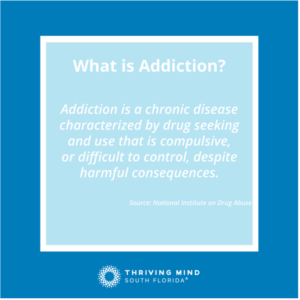 Image with text describing drug addiction